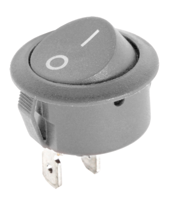 Złącze przełącznik kołyskowy okrągły R5 0-1 szary 6A/250V LX3049S
