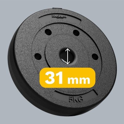 Obciążenie bitumiczne zestaw 30kg ( 8x1.25kg + 4x2.5kg + 2x5kg ), otwór 31mm,  REBEL ACTIVE