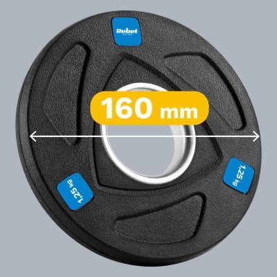 Obciążenie żeliwne olimpijskie gumowane zestaw 4x1.25kg, otwór 51mm , REBEL ACTIVE