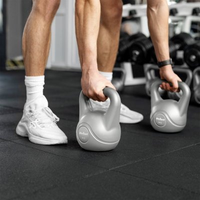 Kettlebell bitumiczny 4 kg szary  REBEL ACTIVE