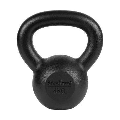 Kettlebell żeliwny 4kg, REBEL ACTIVE