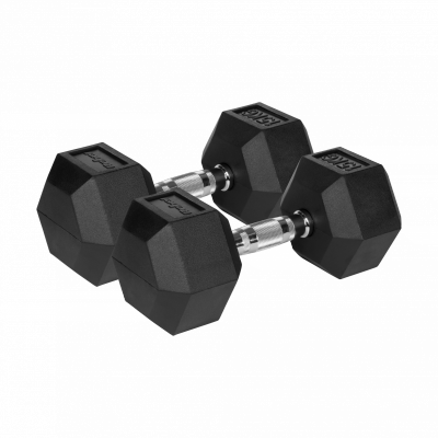 Hantle żeliwne gumowane HEX 2x15 kg REBEL ACTIVE