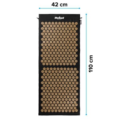 Mata zdrowotna ECO z kolcami do akupresury z poduszką, 110x42cm, XL, szare kolce,  Rebel Active
