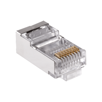 Wtyk telefon.  RJ45  8P 8C(drut)przelotowy CAT.6E ekranowany