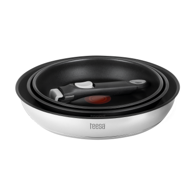 Zestaw patelni z odłączaną rączką 22cm , 24cm 28 cm TEESA FRYING PANS SINGLE HAND
