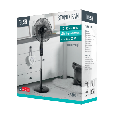 Wentylator stojący sterowany pilotem TEESA  , czarny