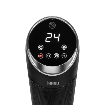 Termowentylator kolumnowy PTC Teesa z funkcją  imitacji kominka