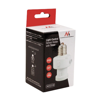 Oprawa żarówki z czujnikiem zmierzchu timer MCE21W