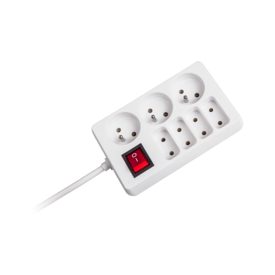 Przedłużacz sieciowy Rebel 7 gniazd z przełącznikiem , 3m (1,5mm)