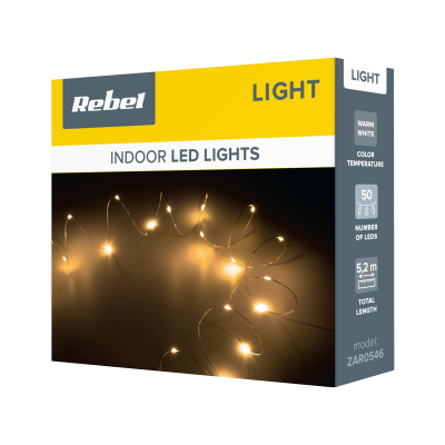 Lampki świateczne - 50 mini led- ciepłe białe
