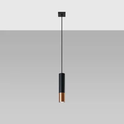 Lampa wisząca LOOPEZ 1 czarny/miedź