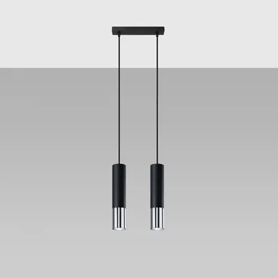 Lampa wisząca LOOPEZ 2 czarny/chrom