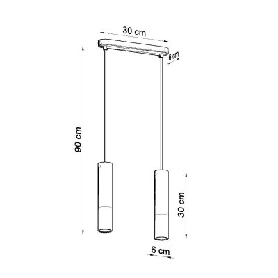 Lampa wisząca BORGIO 2 czarny