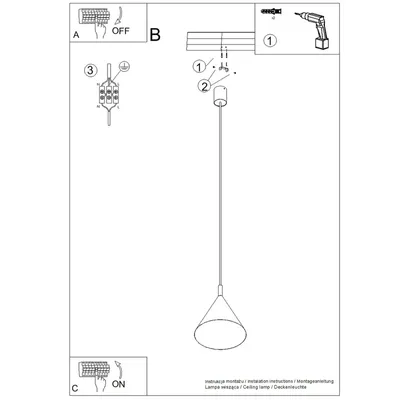 Lampa wisząca NOX 25 biała