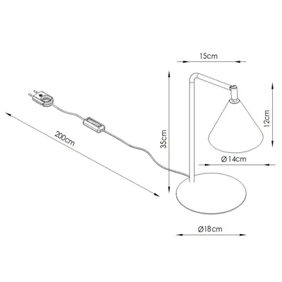 Lampa biurkowa NOX ochra czerwona