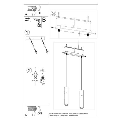 Lampa wisząca PABLO 2 czarna