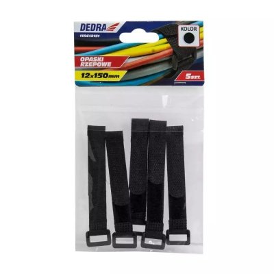 Opaski rzepowe 16x310mm, czarne 10szt