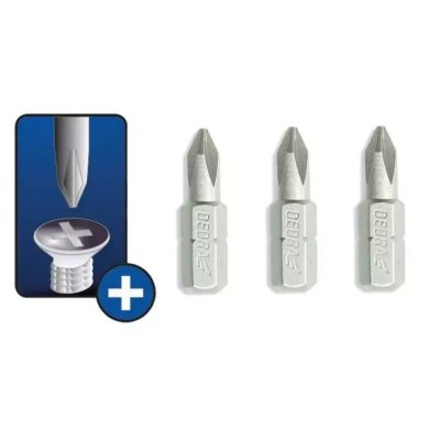 Końcówki wkrętakowe Phillips PH2x25mm, 3szt blister
