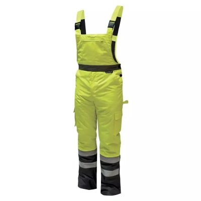 Spodnie ocieplane odblaskowe ogrodniczki rozm.XXXL, żółte