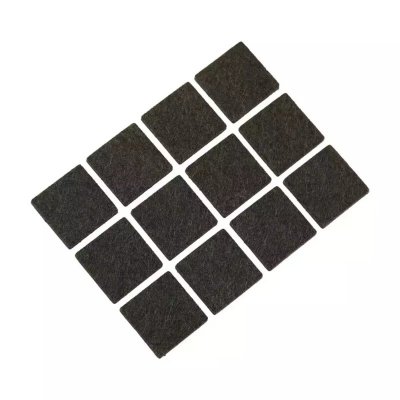 Podkładki filcowe samoprzylepne zestaw 12szt,kwadrat 25mm