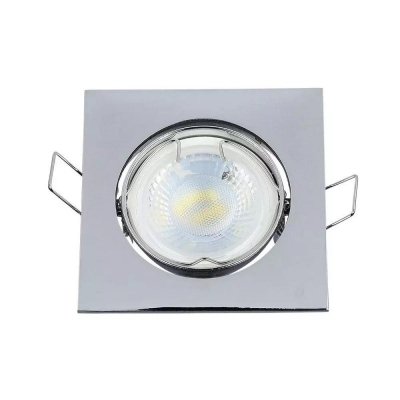 Oczko V-TAC GU10 Kwadrat Ruchome Chrom VT-779-CH-SQ