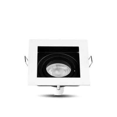 Oczko V-TAC Aluminiowe GU10 Kwadrat Białe/Czarne VT-781SQ-WH