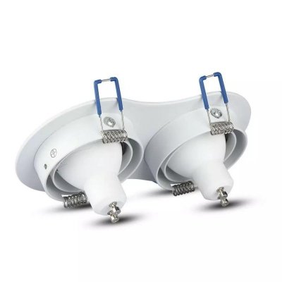 Oczko V-TAC aluminiowe odlew 2xGU10 okrągłe białe VT-783RD-WH