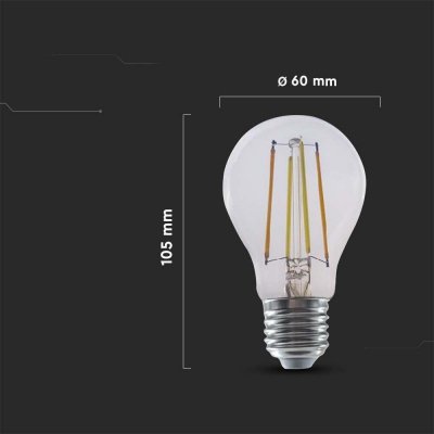 Żarówka LED SMART WiFi V-TAC 7W E27 Filament A60 TUYA Amazon Alexa Google Home VT-5137 2700K-6500K 806lm
