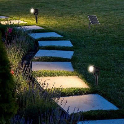 Oprawa gruntowa ogrodowa wbijana LED V-TAC solarna zestaw 2x1.2W IP65 VT-11031 3000K 90lm 3 lata gwarancji