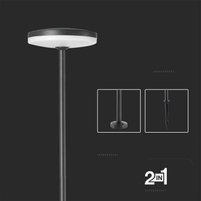 Oprawa ogrodowa słupek LED V-TAC 2-funkcje 12W IP65 80cm antracyt VT-1160 3000K 1135lm
