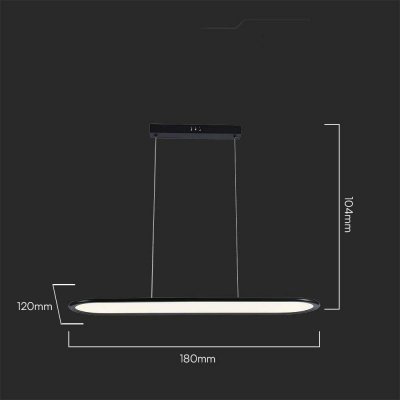 Oprawa zwieszana V-TAC 24W LED czarna VT-7821 3000K 3000lm