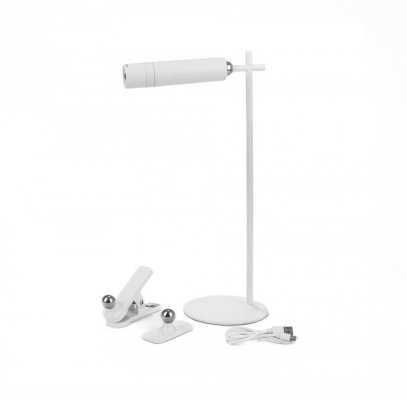 Lampka Biurkowa V-TAC 4w1 37cm Kinkiet Klips Latarka 3W LED Biała VT-7413 4000K 300lm