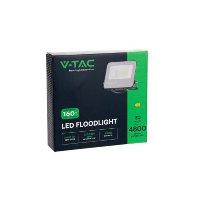 Naświetlacz LED V-TAC 30W czarny 160Lm/W VT-44031 6500K 4800lm 5 lat gwarancji