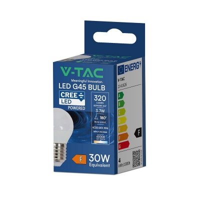 Żarówka LED V-TAC 3,7W CREE CHIP E27 kulka G45 VT-1830 4000K 320lm 6 lat gwarancji