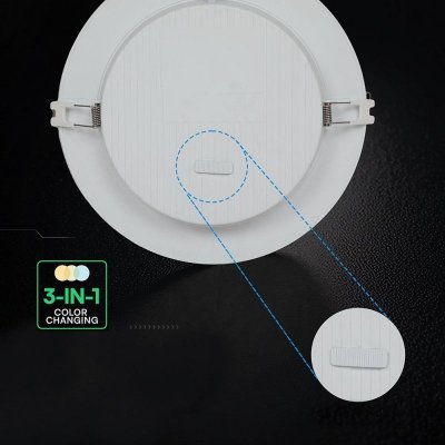 Panel wpuszczany downlight V-TAC 6W LED CREE CHIP okrągły 120x28mm VT-61006CCT 3000K-4000K-6500K 630lm 6 lat gwarancji