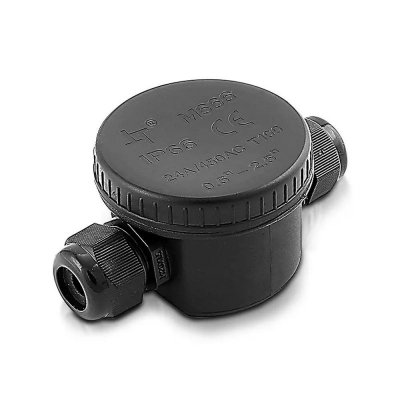 Puszka Złączka Mufa Hermetyczna 2x3Pin Czarna 24A AC:450V Średnica przewodu 5-9mm IP66 V-TAC VT-881