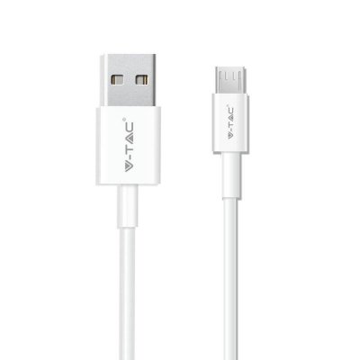 Przewód micro USB V-TAC 1M biały seria srebrna VT-5321