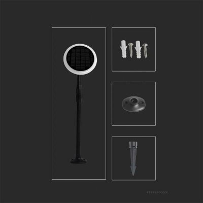 Słupek ogrodowy V-TAC solarny LED 3W 2w1 (opak. 2 szt) VT-943 3000K 260lm