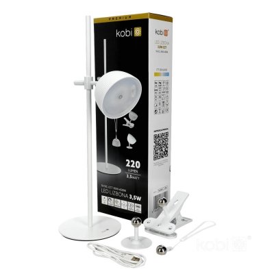 Lampka biurkowa LED LIZBONA 3,5W IP54 Biała Kobi Premium