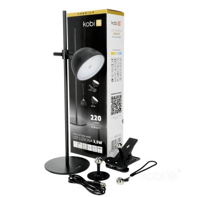 Lampka biurkowa LED LIZBONA 3,5W IP54 Czarna Kobi Premium