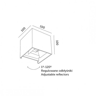 Kinkiet ogrodowy LED RIKO 2x4W 3000K IP44 czarny Kobi