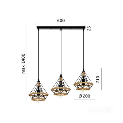 Lampa wisząca QUELL BOHO 3xE27 LLS