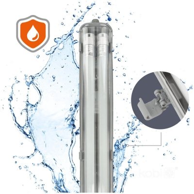Zestaw hermetyczny HERMETIC G2 + 2x LED T8 18W 120cm 6500K KOBI