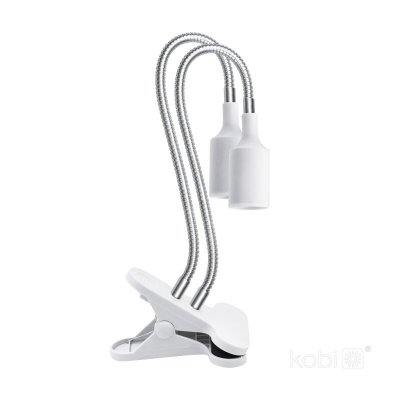 Lampka biurkowa PLANTY CLIP W DUO 2xE27 biała Kobi Design