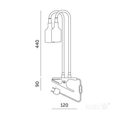 Lampka biurkowa PLANTY CLIP W DUO 2xE27 biała Kobi Design