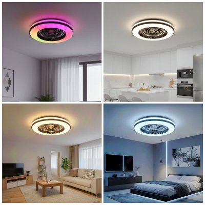 Plafon LED z wentylatorem VENTELUX  48W+15W 3CCT+RGB  Kobi Windstar