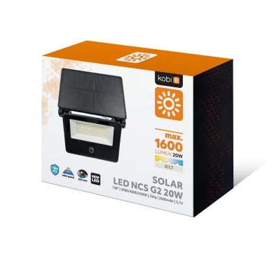 Naświetlacz solar LED NCS G2 20W 3CCT IP54 Kobi