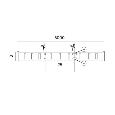 Taśma LED TRAMO 320 COB 5m 6500K IP20 Kobi Premium