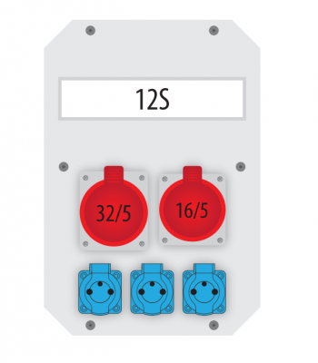 Rozdzielnica 12S, 1x32/5, 1x16/5, 3x250V, IP65 (B.18.1602-2)