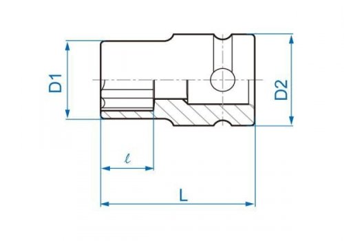 NASADKA KRÓTKA UDAROWA GWIAZDKOWA 1/2&quot; E16 x 38mm King Tony